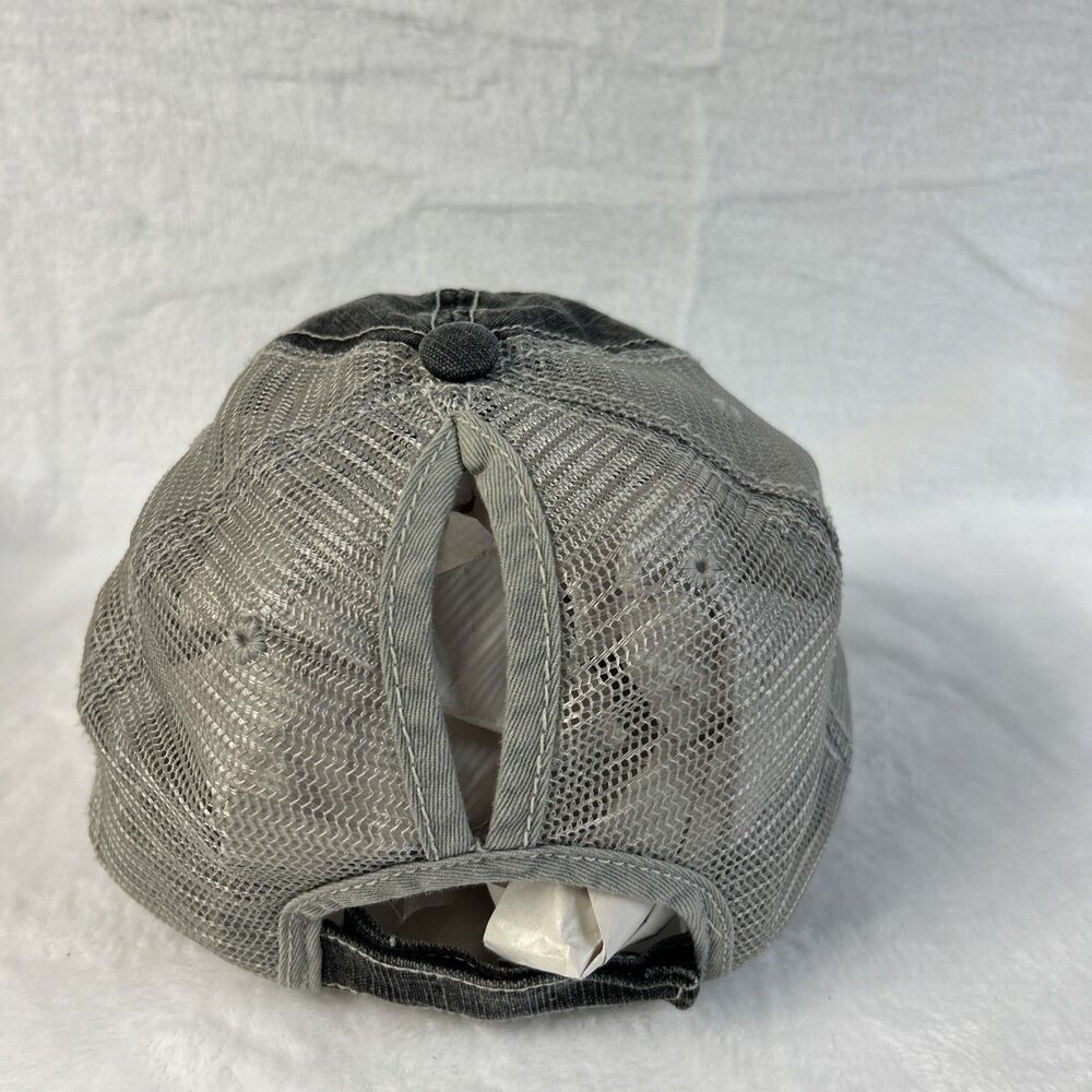 Kimberly Womens Distressed Gray Hat Adjustable Ball Cap Baseball - Picture 6 of 9